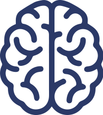 Dark blue brain icon