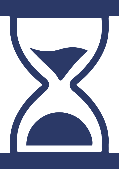 Dark blue hourglass icon